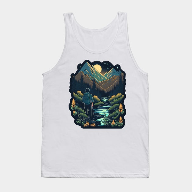 Beautiful Hiker Motif - Buy and Plant a Tree Tank Top by Greenbubble